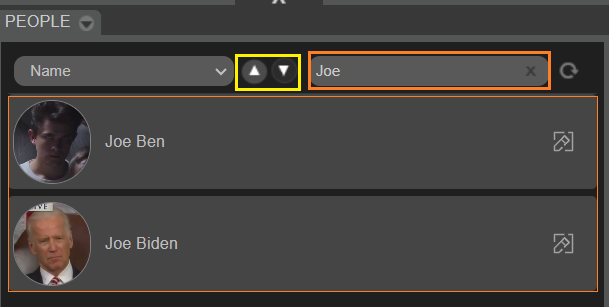 Option to sort and search inside the People widget