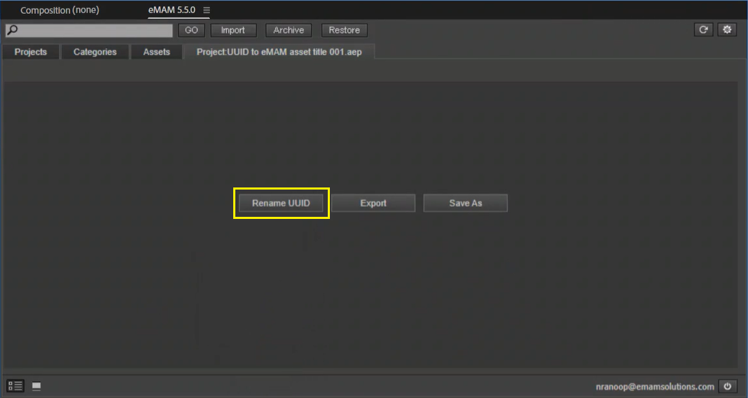 Rename UUID to rename all eMAM UUID names to corresponding eMAM title in the assets
