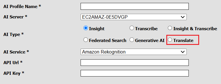 Amazon Translate as the new AI profile