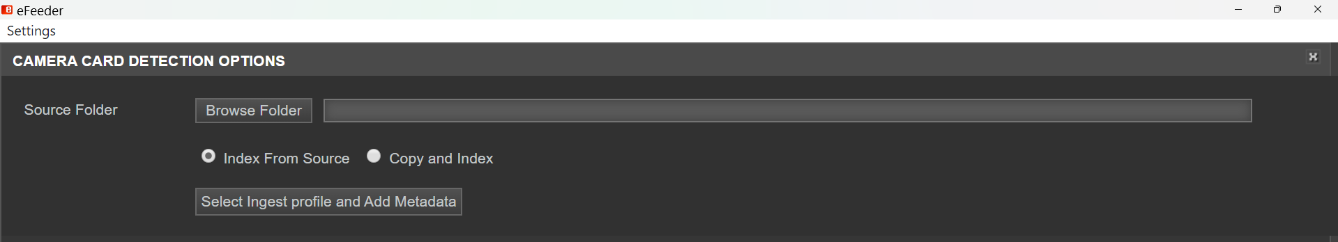 eFeeder camera card detection options