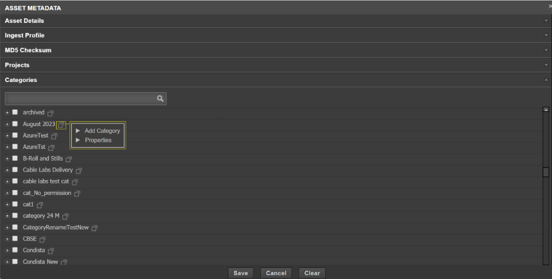 eFeeder options to manage category